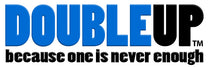 Doubleup logo blue and black